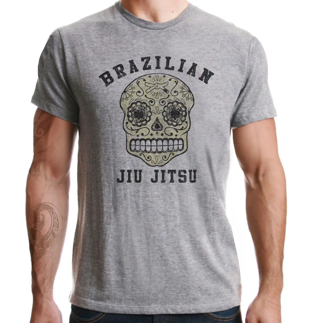 

T-Shirt Summer Novelty Cartoon T Shirt Brazilian Jiu-jitsu Mixed Martial Artser Fighting Skull Design Tee Shirt Short Sleeve
