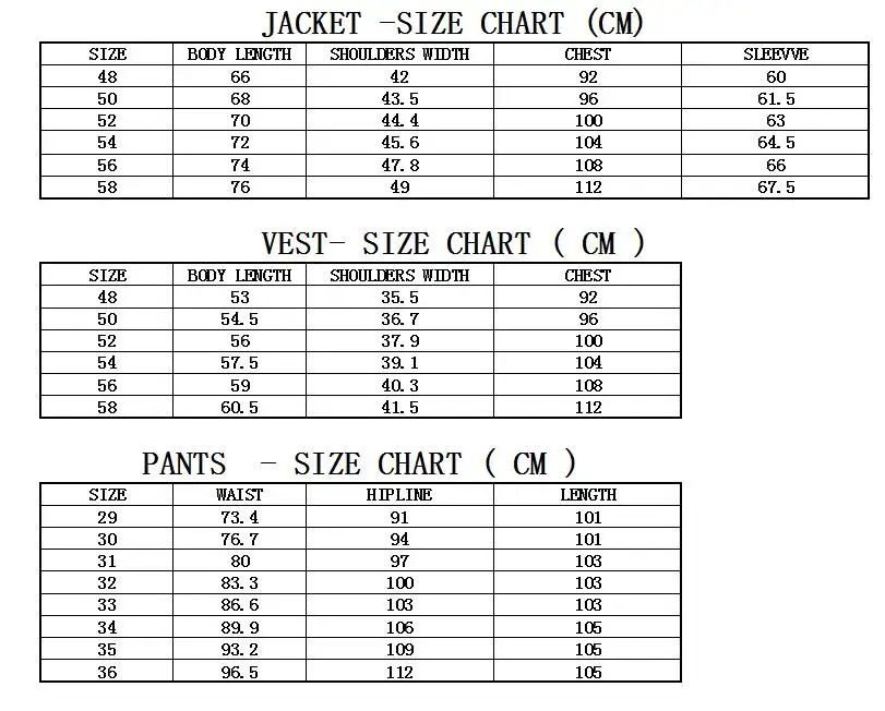 SIZE CHART