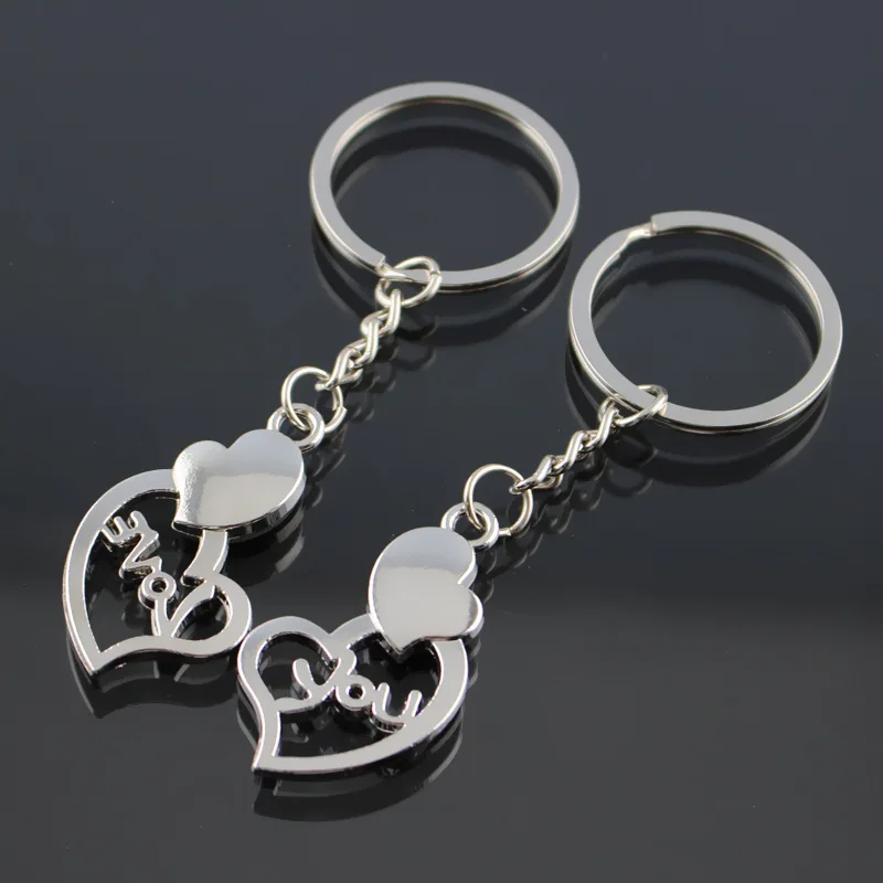 

Heart Keychain Love You Letter Lovers Couples Keyring Cover Holder Pendent for Key Trinket Chaveiro Llavero Sleutelhanger Brelok