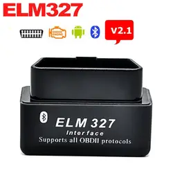 Супер Мини ELM327 Bluetooth ELM 327 версии 2,1 OBD2/OBDII для Android Крутящий момент автомобиль код сканер белого и черного и синего цвета для выбора