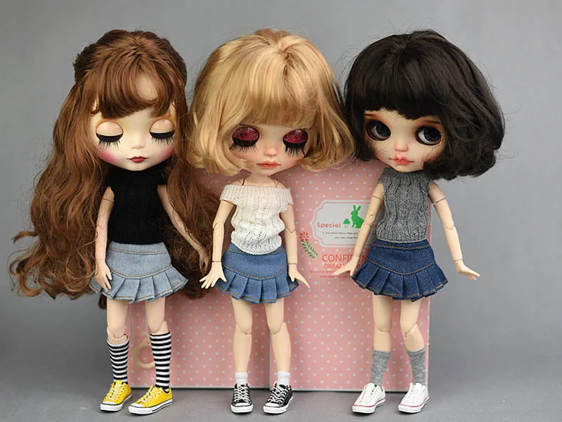 Повседневная одежда, одежда для Blythe Doll, футболка, топ, джинсовые шорты, синяя трапециевидная юбка для Blyth кукла licca, одежда 1/6, аксессуары для кукол