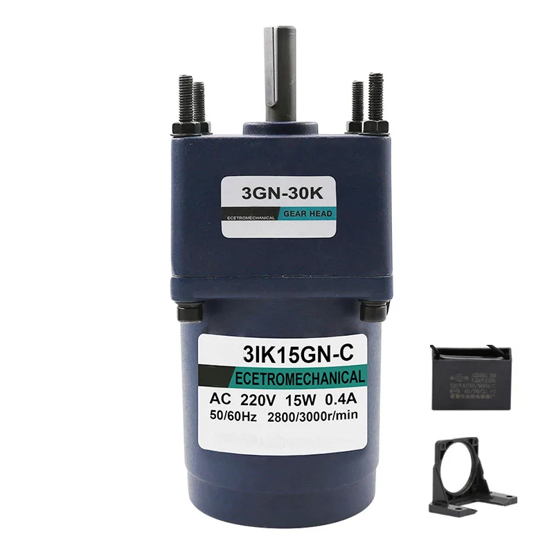 

Single Phase Reversible Fixed Speed 15W AC Motor 220V Low rpm AC Gear Motor