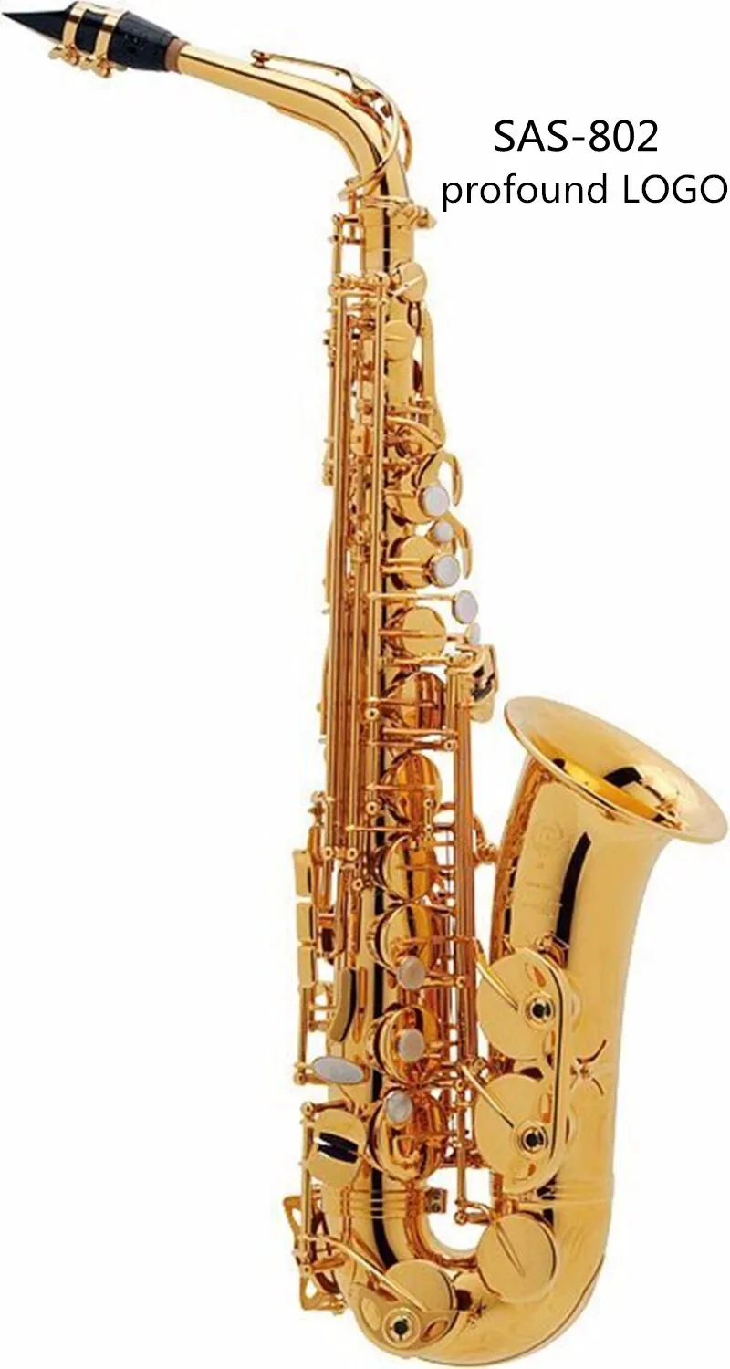 Saxophone Alto Wholesale Hot SALE SAS 802 Alto Eb Golden Sax Flat