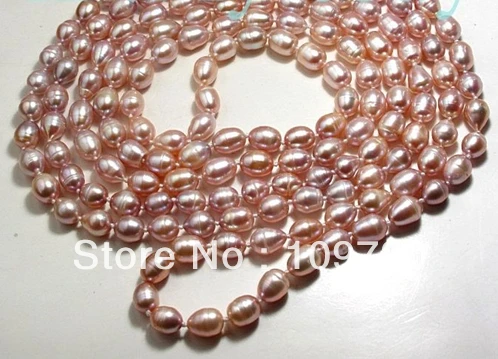 

FREE SHIPPING>>>@ Jewelry 002302 Lavender Freshwater Cultured Pearl Necklace 64" new