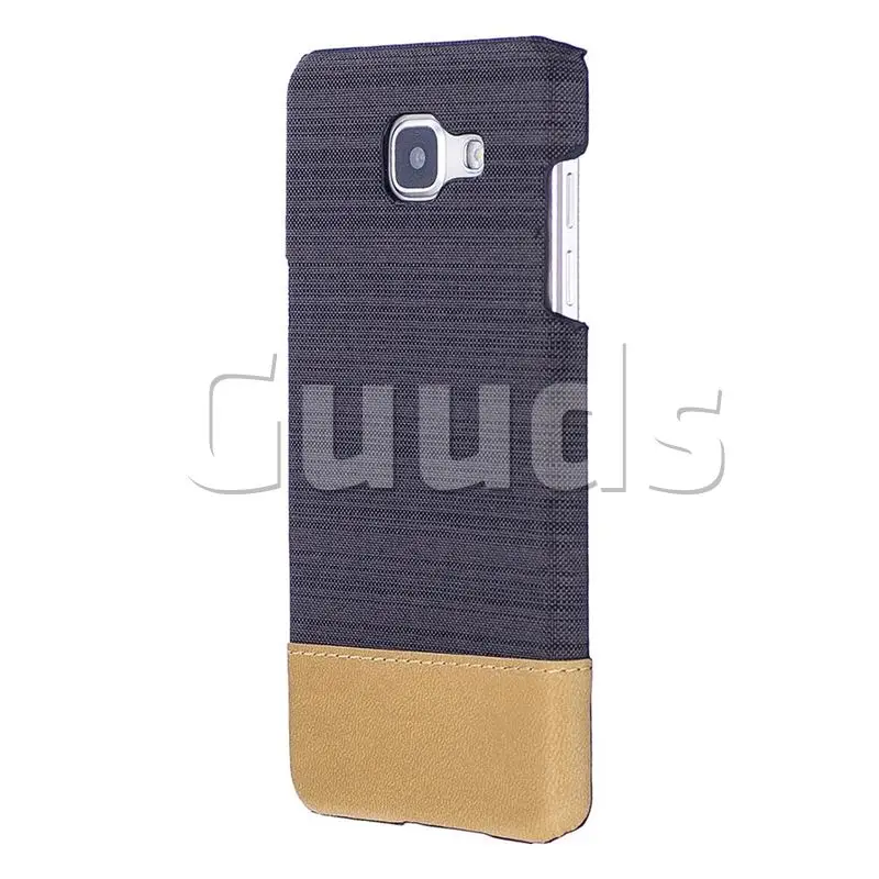 Canvas Cloth Coated Plastic Back Cover for Samsung Galaxy A5 2016 A510 - Black