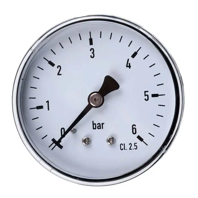 

Metal 1/4"NPT 2.3" Face 6 Bar Water Mini Dial Air Compressor Meter Hydraulic Pressure Gauge Manometer Pressure Tester Back Mount