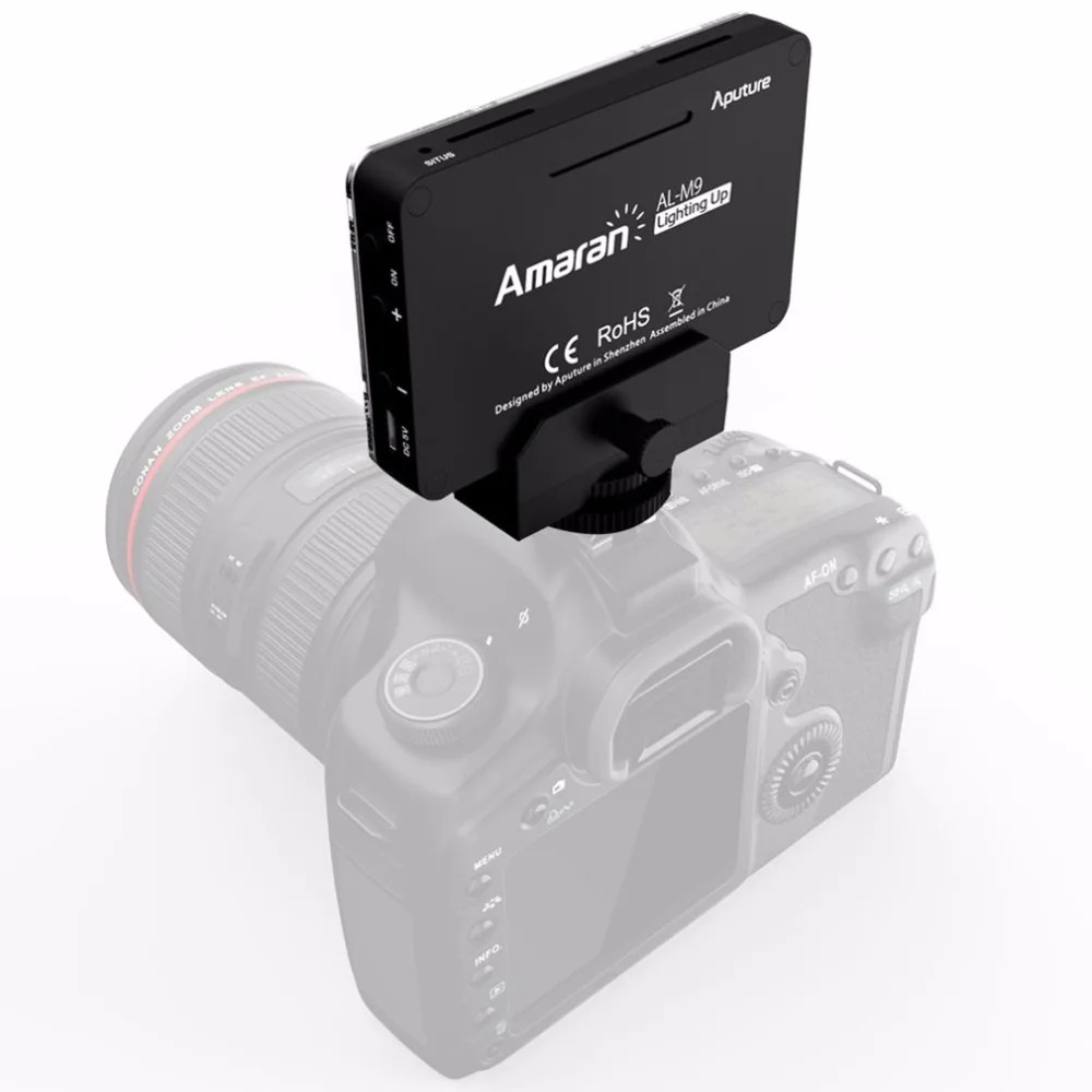 

Portable Aputure AL-M9 LED Video Light TLCI/CRI Camera Light SMD Lighting Pocket Sized Tiny Photographic Light