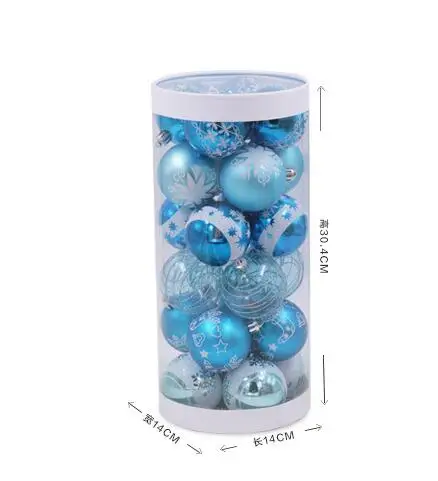 24 unids/lote árbol de Navidad decoración 6 cm bola dibujo a mano adorno colgante Navidad Fiesta decoraciones para el hogar X001