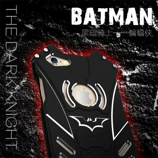 

R-JUST batman for iphone6/6S/6S plus metal aluminum Shockproof Cover case for iphone 6/6S plus Armor anti-knock phone cases