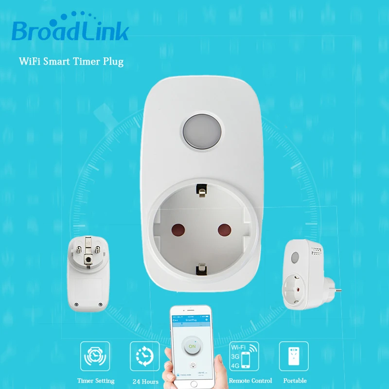Goedkoop Broadlink SP3 eu Contros Slimme Draadloze WiFi Socket 16A 3500 w remote Voeding Plug IOS Android Afstandsbediening