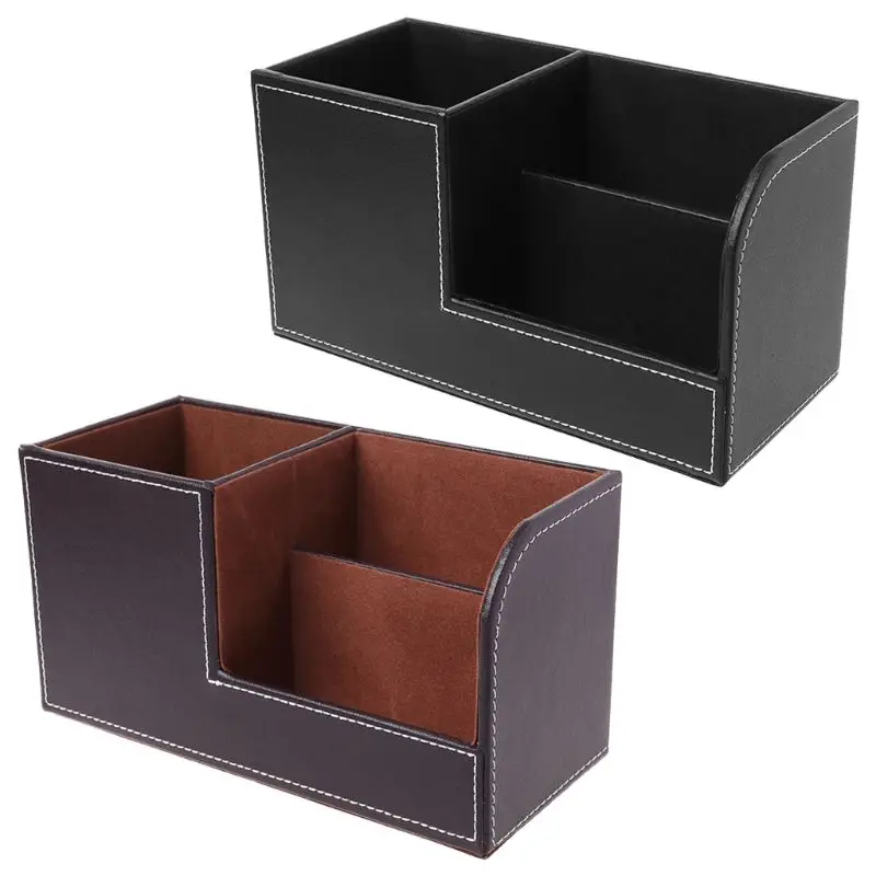 

Office Desktop Decor Storage Box Leather Organizer Mail Notes Business Card Pen Pencil Remote Control Mobile Phone Holder