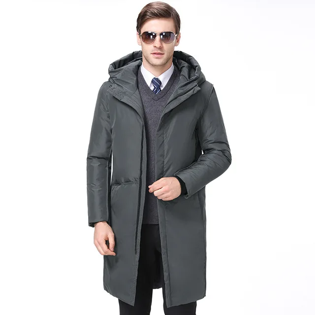 High end fashion famous brand Winter men's down jacket long hooded ...