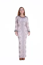 Yuerlian Women Long Maxi Dresses Lady O-Neck Long Sleeve Vestidoes 2017 Spring Female Party Evening Strips Floral Dress Cheap