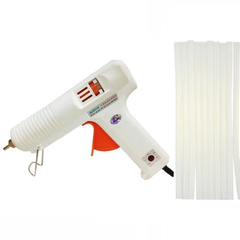 

Hot Melt Glue Gun High Temp Heater Heating 100/120W Adjustable Constant Temperature With 10Pcs 11MM Glue Sticks +EU Plug KC1278T