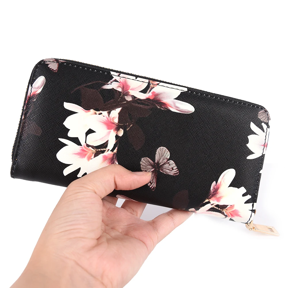 2017 Flower Print Wallet Long Creative Female Card Holder PU wallet