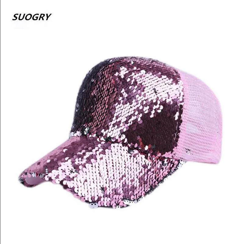 

Shiny Cap Unisex Summer 2019 Sequins Mesh Baseball Cap Snapback Hat Women Men Adjustable Hip Hop Glitter Party Club Gathering