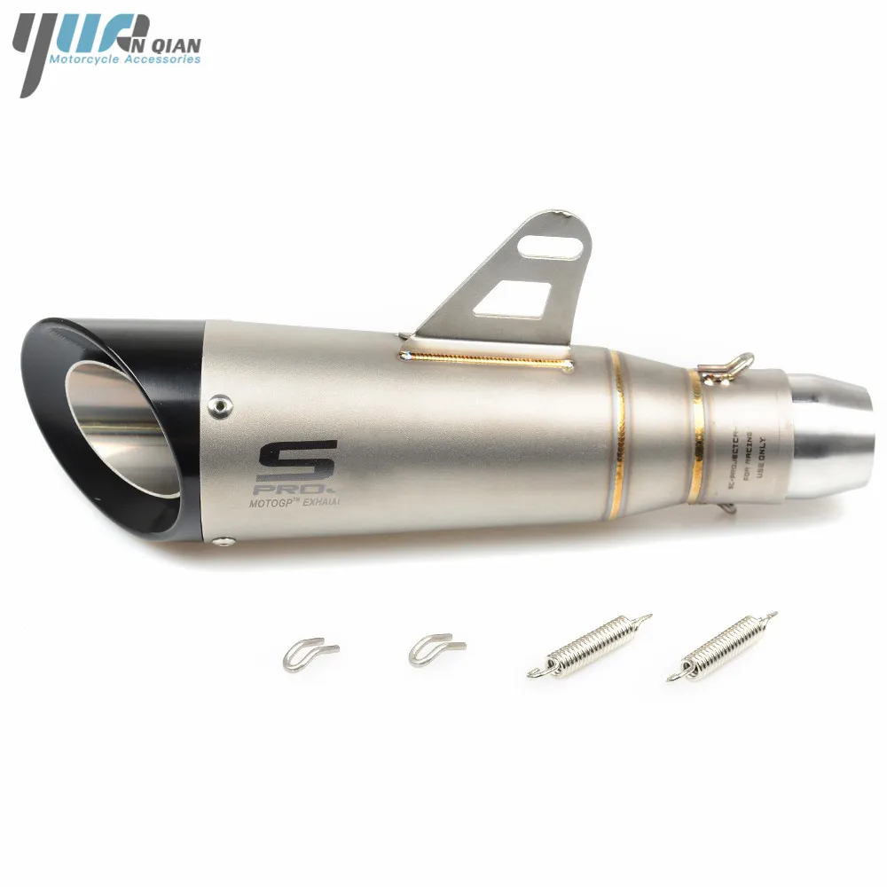 Universal Motorcycle Exhaust Pipe Scooter Modified exhaust Muffler pipe For Kawasaki Z750 Z800 Z650 ER6N ER6F BMW S100RR R1200GS