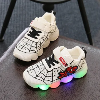 

Spiderman Kids Boys Sports Sneakers Children Glowing Kids Shoe Chaussure Enfant Girls Shoe With LED light