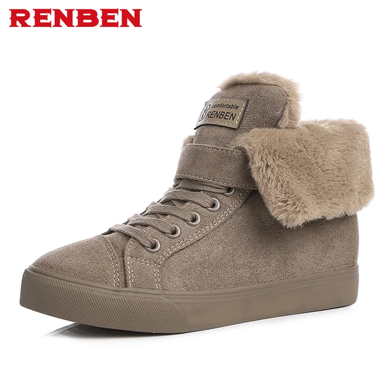 Meilleur Femmes chaussures d hiver des femmes cheville bottes le nouveau noir gris kaki couleur mode casual mode plat chaud femme de neige bottes