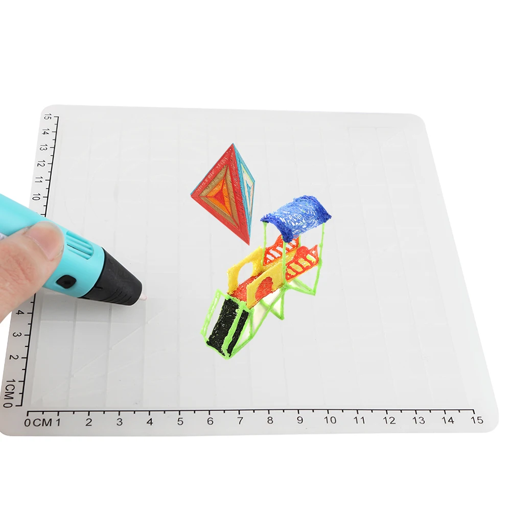 4 шт 3D Силиконовые печатные ручки дизайн коврик копия шаблоны с основных форм силиконовые пальчиковые колпачки 3D ручки инструменты для рисования белый