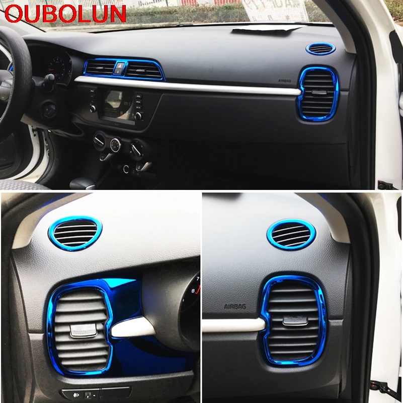 OUBOLUN 5 шт. для Kia Rio 4 2017 нержавеющая сталь воздуховыпускная круглая крышка