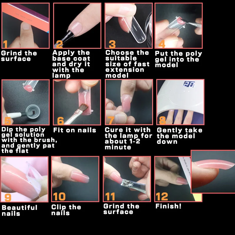 Yinikiz 6 шт. в наборе полигель 60 г 3 цвета полигель фиолетовый жидкий раствор для ногтей Форма для дизайна ногтей кисть для ногтей набор инструментов для ногтей
