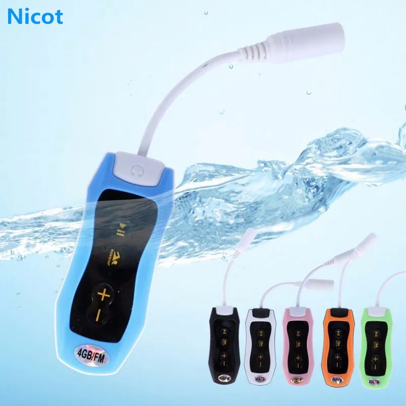 NICOT Water Resistant MP3 Music Player with IPX8 FM Radio for Swim Diving Sport Clip MP3 Players