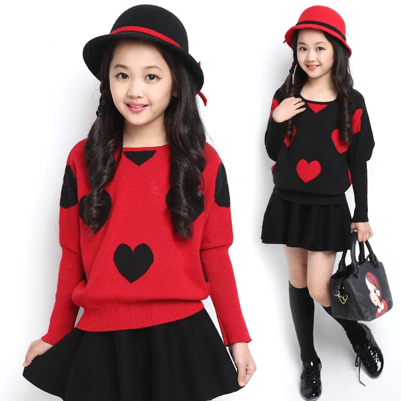 Детский трикотажный свитер с круглым вырезом на Возраст 3 14 лет|girls sweater|fashion girls