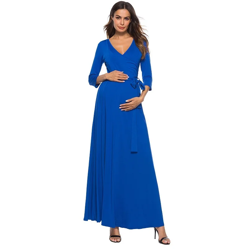 

Maternity Dress for Photo Shoot,Maternity Gown,Baby Shower Dress,Long Sleeve Maternity Dress,Maxi V-Neck Fitted Maternity Dress
