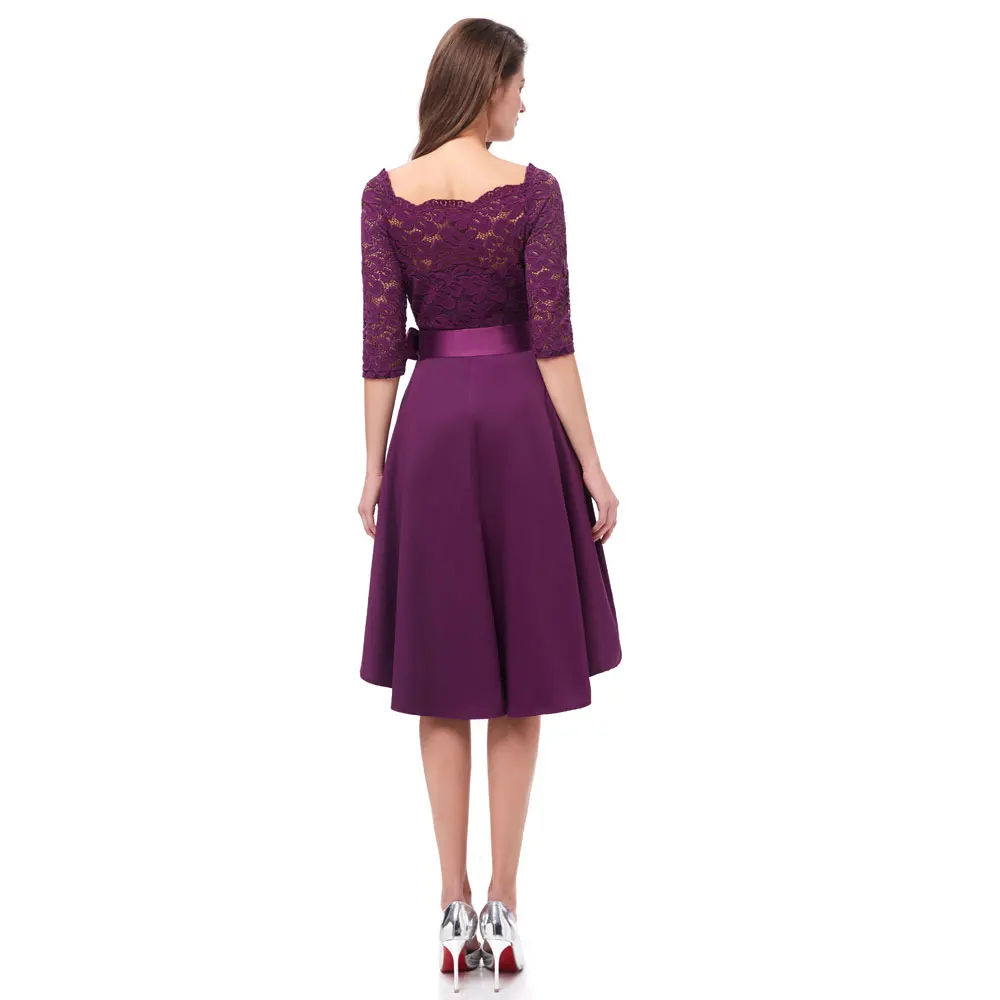 Темно-фиолетовое платье для выпускного вечера, короткое модное вечернее платье, кружевное платье для выпускного вечера в России, торжественное платье, vestido de noiva