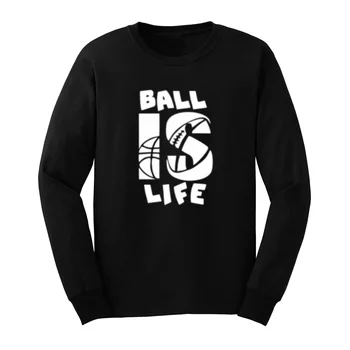 

Mens Ball Is Life Graphic Long Sleeve T-Shirts Men Tee