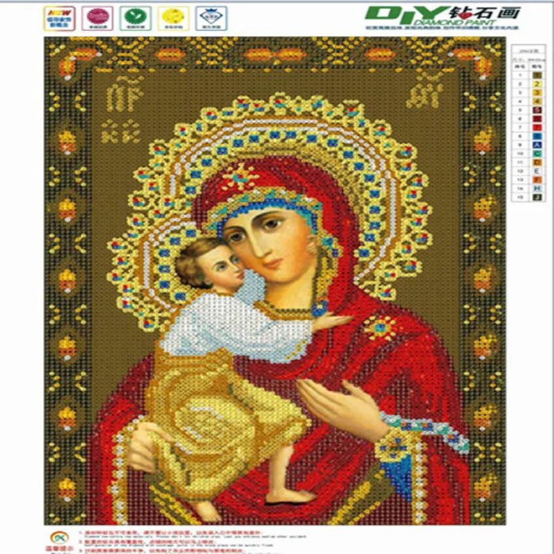 Новый 30*40 см религиозный Круглый Алмаз кристалл иконы Алмазная вышивка Религия