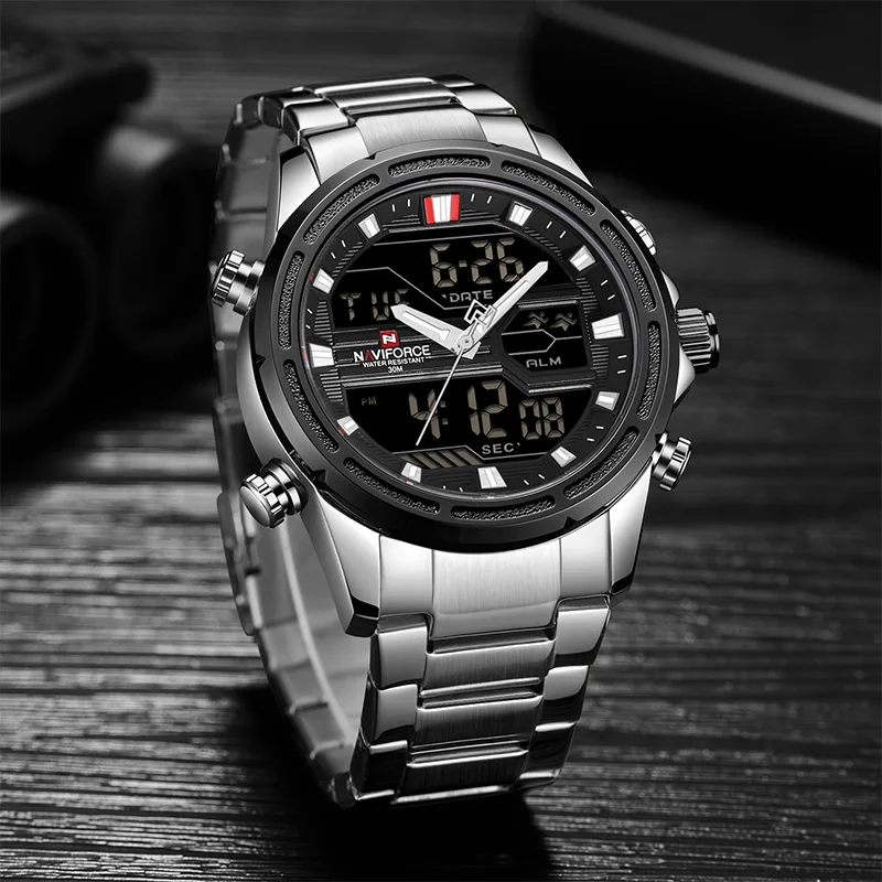  NAVIFORCE Luxury Men Analog Quartz Sport Watch Fashion Military Outdoor Waterproof Chrono EL BackLi