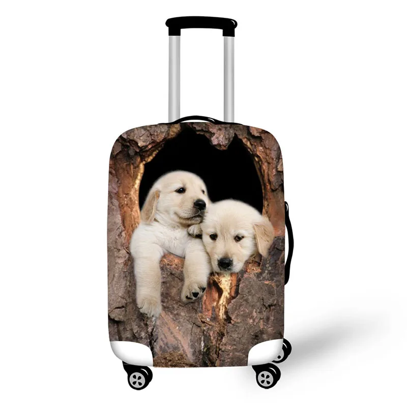 Tree cave Cat and dog print Travel Waterproof Bags Luggage Cover Elastic Stretch Protect Suitcase Covers Apply to 18''-30'' Case