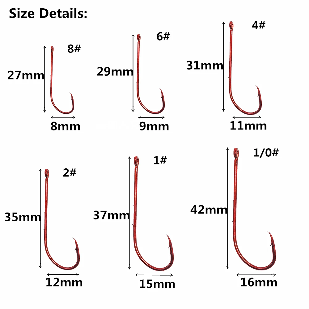 50 шт. рыболовные крючки пресноводный длинный хвостовик Baitholder приманка офсетная колючая червяк для ловли карпа рыболовный крючок красная заточенная Высокоуглеродистая сталь