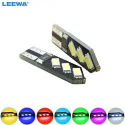 LEEWA 4 шт. DC12V T10 194 168 W5W 3 Вт 6 SMD 5630 автомобиль светодиодный свет Canbus без ошибок лампы белого цвета, красный, желтый, синий, светло-голубой # CA4640