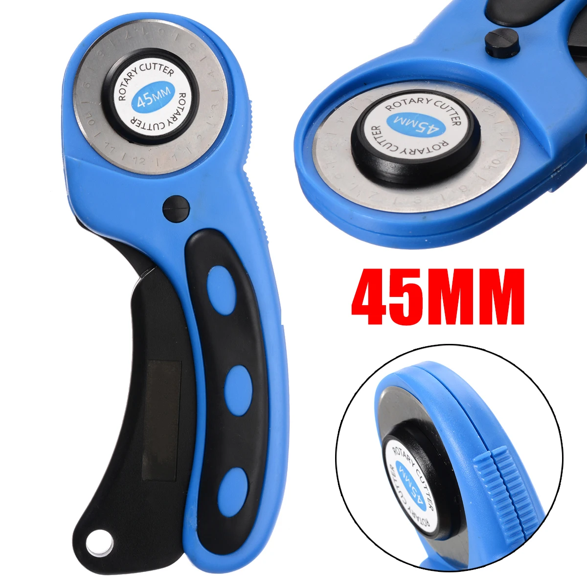 1pc Durable Blue Rotary Cutter 45mm Rotary Cutter Quilter Sewing Fabric Paper Leathercraft Craft Quilting Cutting Sewing Tools