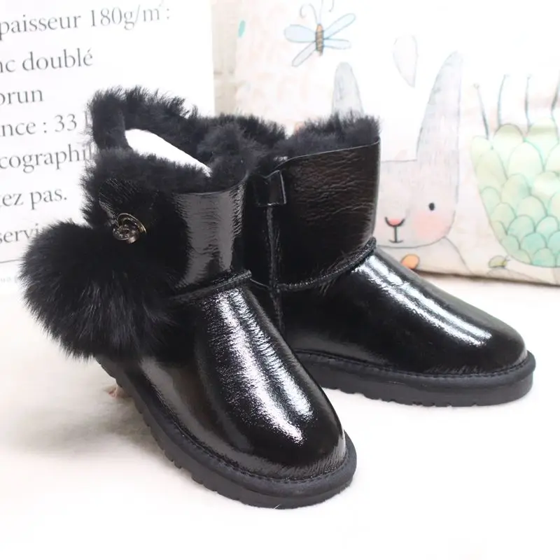 Winter new 100 natural Australian sheepskin wool snow boots warm non