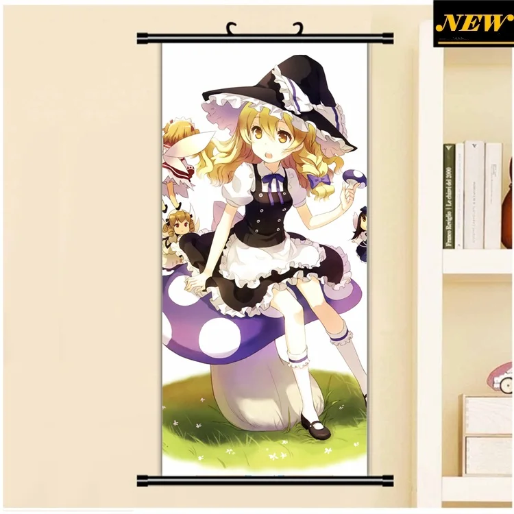 

45X95CM Toho Eastern Touhou Project Marisa Kirisame cartoon anime art wall picture mural poster cloth scroll canvas paintings