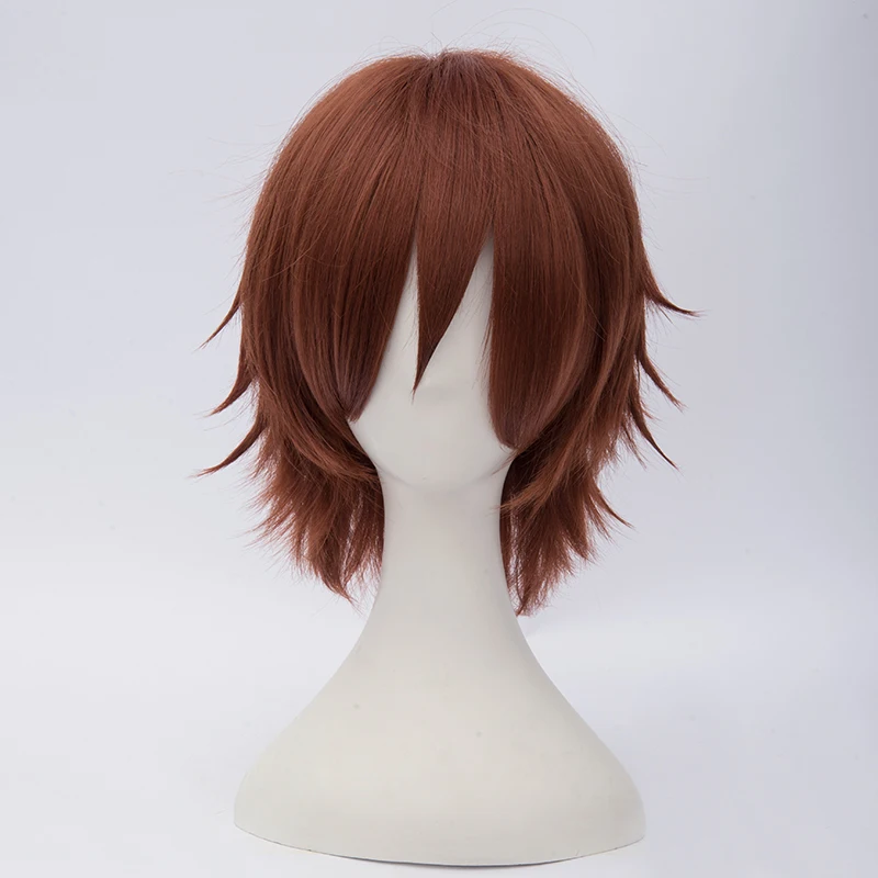 Fashion Men&Unisex 12'' Dark Orange Short Anime Cosplay Wig Heat