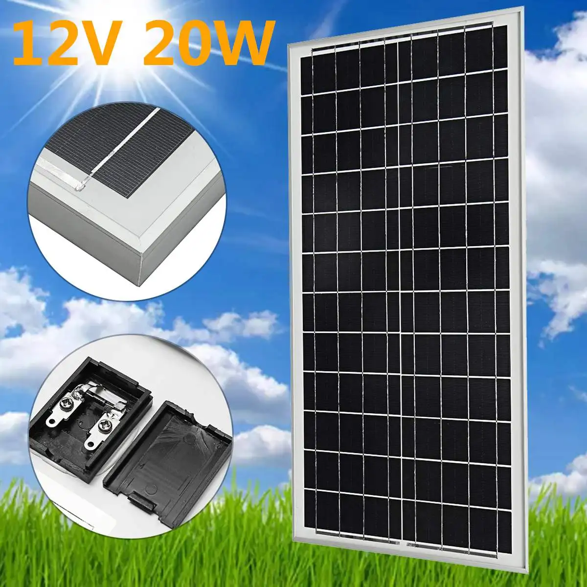 

KINCO Steady 12V 20W Polycrystalline Solar panels High Conversion Rate DIY Solar Power System For Housing Car Battery