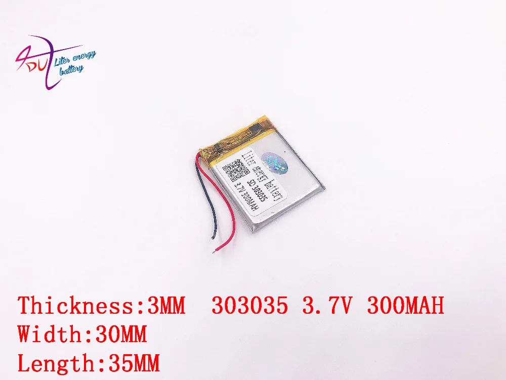 

3.7V,300mAH,[303035] Polymer lithium ion / Li-ion battery for voice recorder pen,smartband,smart watch;bluetooth,mp3