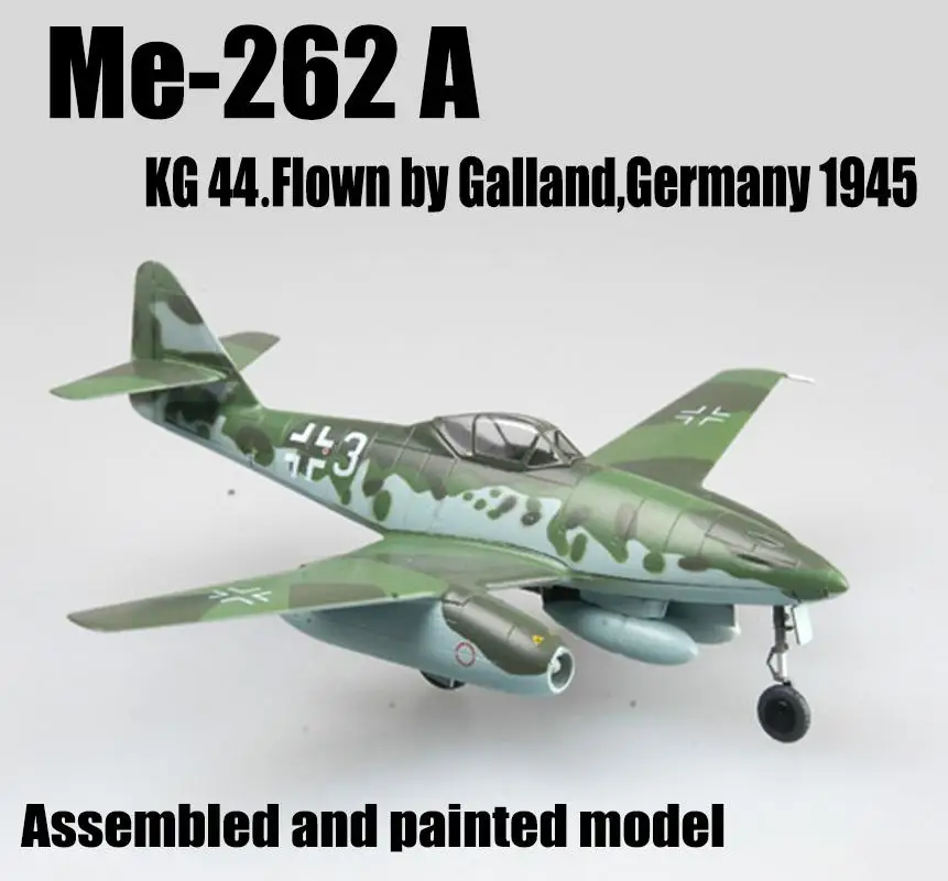 WW2 Немецкий Me 262 A Schwalbe KG44 от Galland самолет без литья под давлением легкая модель |