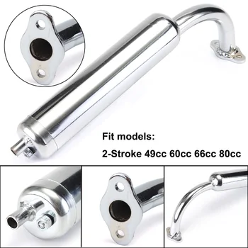 

49cc 60cc 66cc 80cc 2 Stre Petrol Gas Engine Motor Bicycle Chrome Muffler Exhaust Pipe 8z1432