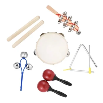 

STARWAY Orff Instruments 6pcs Musical Instruments Toy Children's percussion set Sand hammer Tambourine Triangle iron Rhythm Band