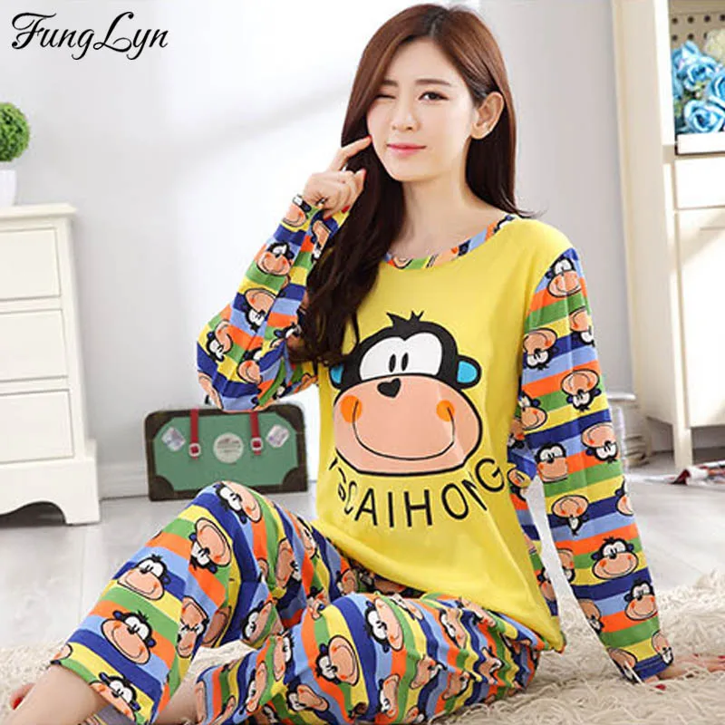 

FL069C Lovely Cartoon Thin Pajama Set Pijamas Mujer Night Suit Kigurumi Pajamas Pyjamas Women Pijama Pigiama Donna Pizama Damska
