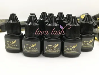 

Free shipping lady black glue No Sealed Bag for eyelash extensions 10 bottles/lot 5ml low irritation fume adhesive