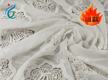 

2019 Latest High Quality African Chiffon Lace Fabric White Chemical African Lace Material Net Tulle French Lace Fabric For Women