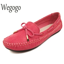 Womens Flats Casual Bowtie Loafers Sweet Candy Colors Flats Solid Summer Shoes Woman Moccasins Female Footwear Plus Size 44