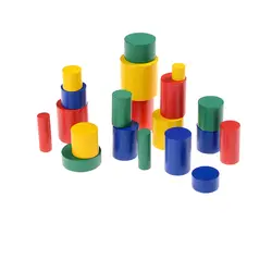 1 комплект материалы montessori блок цилиндров дерево преподавания в виде геометрических фигур, обучающая игрушка для Для детей Обучающие